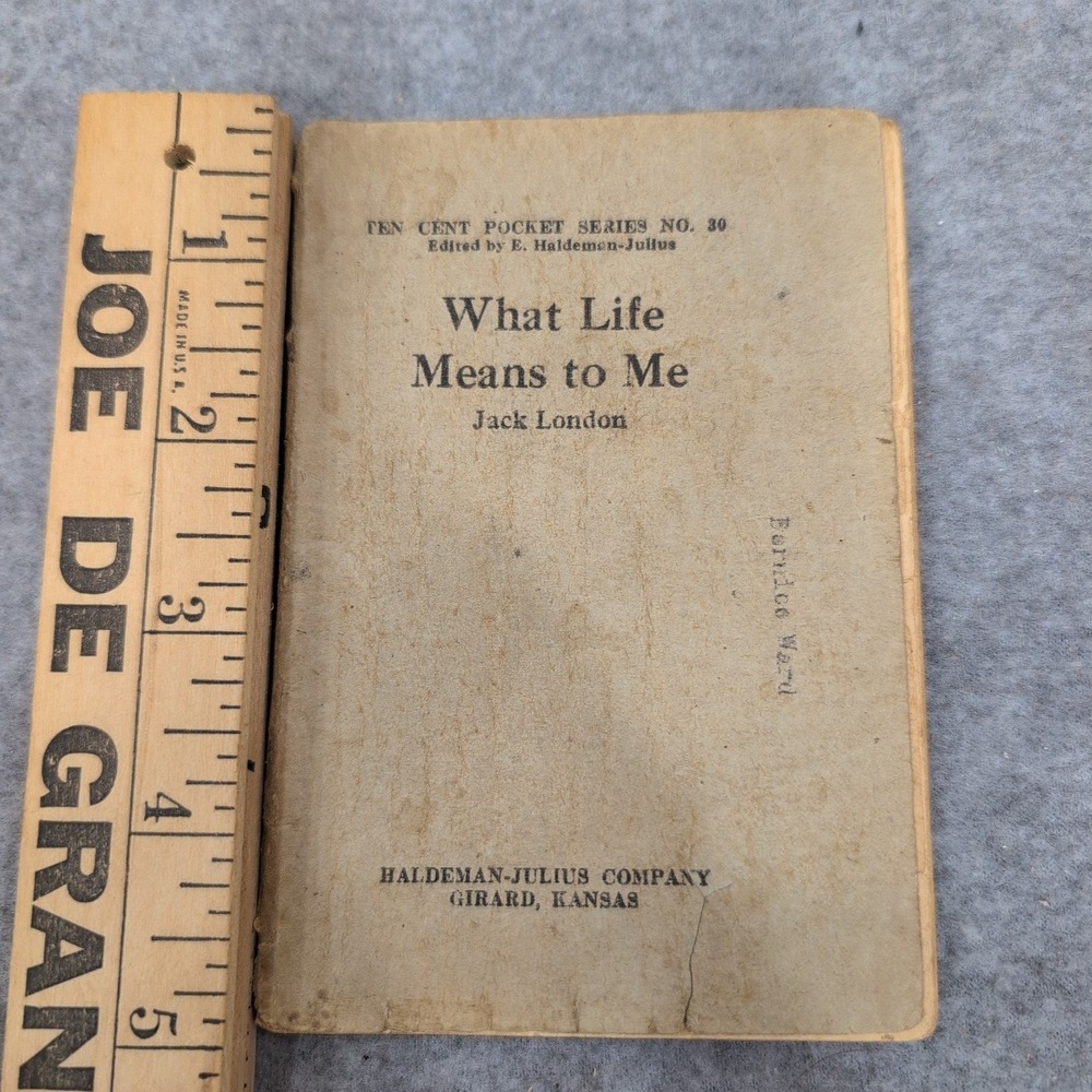 Jack London What Life Means to Me Little Blue Book No 30 Haldeman-Julius 1920s - Picture 1 of 1